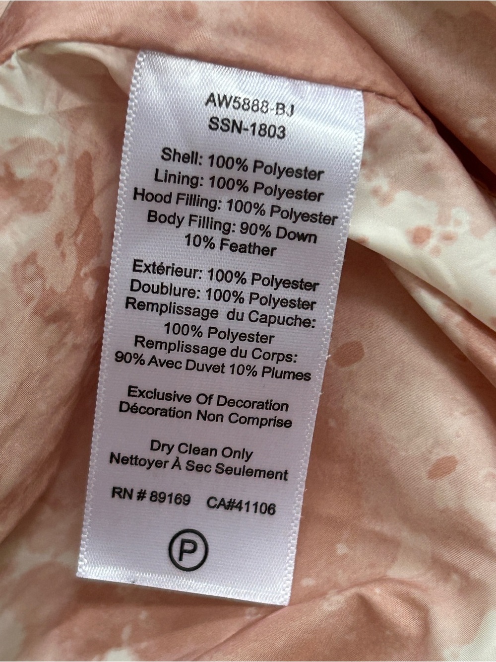 ATM Anthony Thomas Melillo Tie-Dye Down Puffer Jacket | Large | Chalk/Lunar Pink - Picture 5 of 16